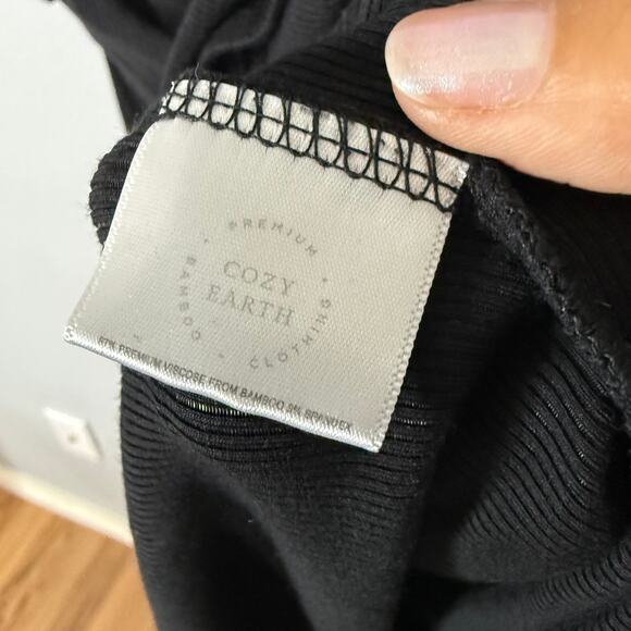 Cozy Earth Bamboo Stretch-Knit Sleep Dress Black Size Large - Picture 6 of 7